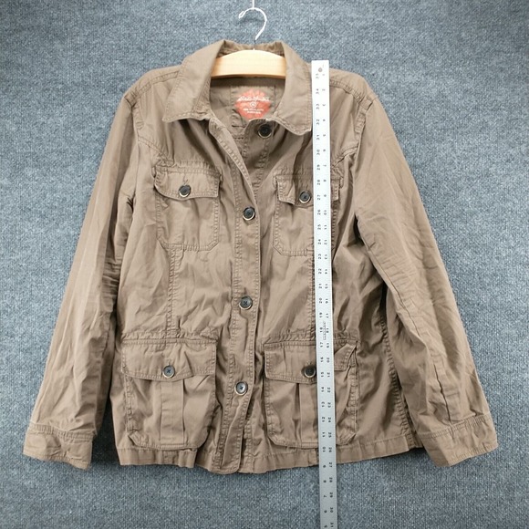 Eddie Bauer Women's Utility Jacket Brown Size XL Long Sleeve Cotton Pockets - Picture 10 of 12